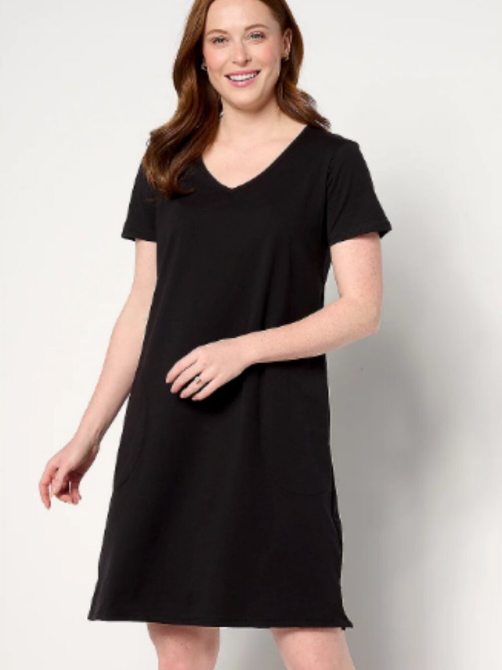 Stan Herman Watercolor Dreams Cotton Lounge Dress, Blk Sz XS a634014